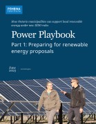 The front cover of the report, featuring a picture of two people walking in front of a solar farm