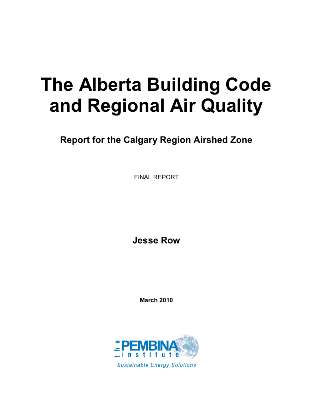 The Alberta Building Code And Regional Air Quality 