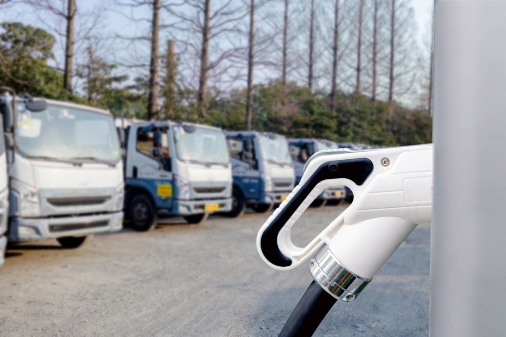 EV charger with electric trucks