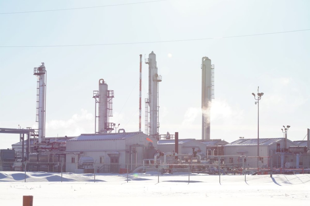 gas plant in winter, northern Alberta