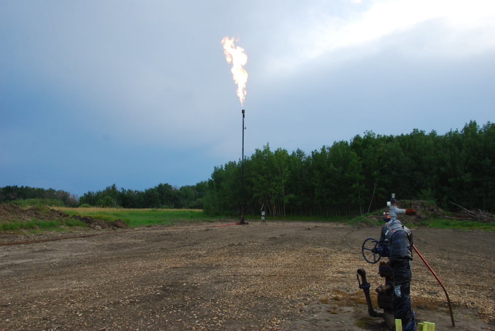 Methane emissions source: flare at wellsite