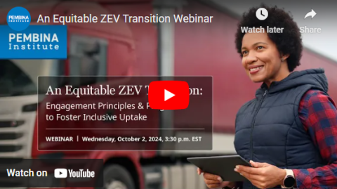 Cover image of a YouTube video titled An Equitable ZEV Transition