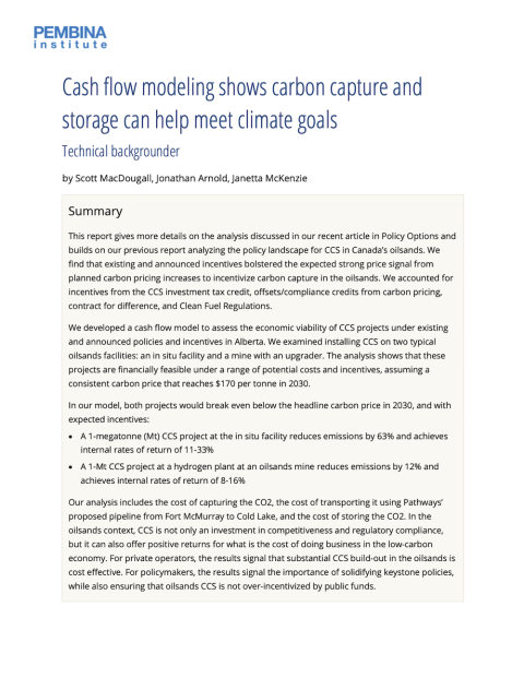 cover of cash flow modeling CCS