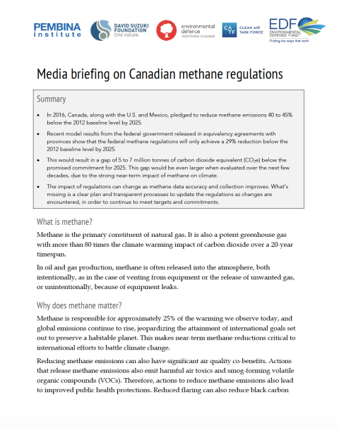 First page of methane joint letter