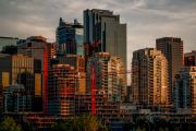 Apartment buildings under construction 