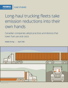 Cover of long-haul trucking fleet report with line drawings of freight truck types