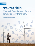 Net-zero skills cover - female engineer with wind turbines