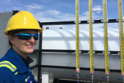 Worker on site at a gas well