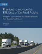 Cover of On-Road Freight Efficiency report with semitrucks on highway