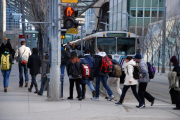 People in downtown Calgary