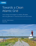 Report cover with title and subtitle. Cover photo is wind turbines along the water with a lighthouse nearby. 